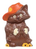 Chokladfigur - Katt med Keps - 250 gram