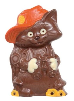 Chokladfigur - Katt med Keps - 250 gram - 