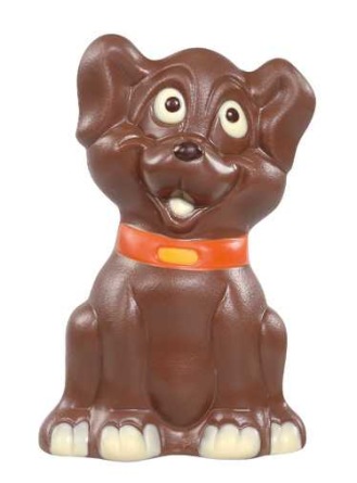 Chokladfigur - Hund med Halsband - 150 gram - 