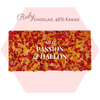 Pralinhuset - Ruby choklad - Passionsfrukt & Hallon - 
