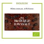 Pralinhuset - Ekologisk 61% Kakao - Blåbär & Havssalt