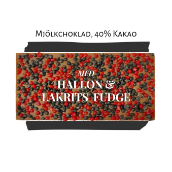 Pralinhuset - 40% Kakao - Hallon & Lakrits Fudge - 