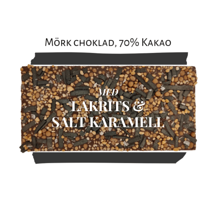 Pralinhuset - 70% Kakao - Lakrits & Salt Karamell - 