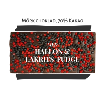 Pralinhuset - 70% Kakao - Hallon & Lakrits Fudge - 