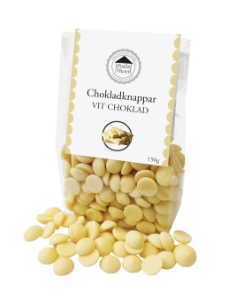 Pralinhuset - Chokladknappar - Vit Choklad - 150g - 