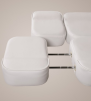 Fotvårdsstol Kosmetikstol hydraulisk MENSA White/WHITE