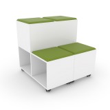 MOVE Mobilt och modulärt säte med förvaring i grön eller röd