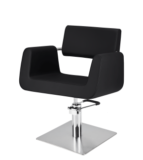 Frisörstol STEIN i svart - Frisörstol  i svart med fyrkant bas