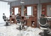 Barber Arbetsplats JULES Solid Wood SVART & BRUN