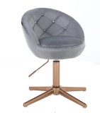 Arbetsstol BAMB med Stenar gyllene bas velour i grå 42 - 55 cm