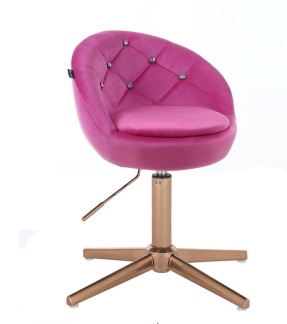 Arbetsstol BAMB med Stenar gyllene bas velour i rosa 42 - 55 cm - Arbetsstol BAMB med Stenar gyllene bas velour i rosa 42 - 55 cm