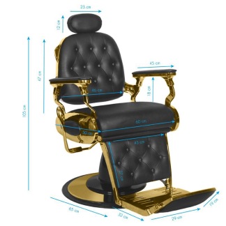 Barber Chair FRANCO svart med gyllene base - Barber Chair FRANCO svart med gyllene base