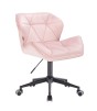 Arbetsstol velour rosa svart  Hjul  H 40-55 cm - Arbetsstol velour rosa svart  Hjul  H 40-55 cm