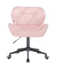 Arbetsstol velour rosa svart  Hjul  H 40-55 cm