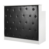 Receptionsdisk GLAM svart med låsbar låda 115 x 100cm