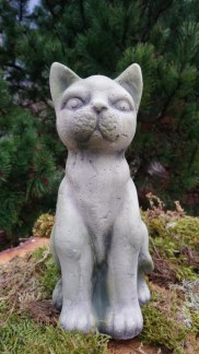 Trädgårdskonst katt 18cm mossgrön - Trädgårdskatt Mossgrön