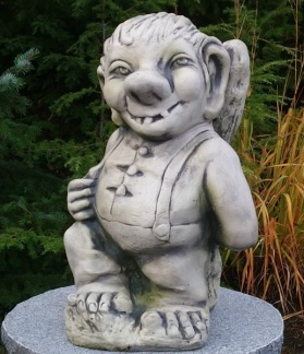 Trädgårdskonst Troll med påk - 