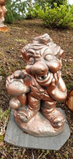Trädgårdskonst Troll med svamp koppar - 