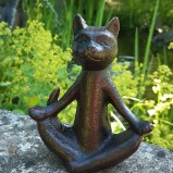 Trädgårdskonst järn Yoga katt