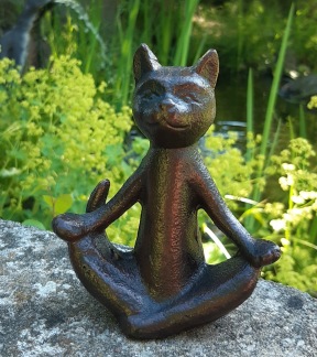 Trädgårdskonst järn Yoga katt - 