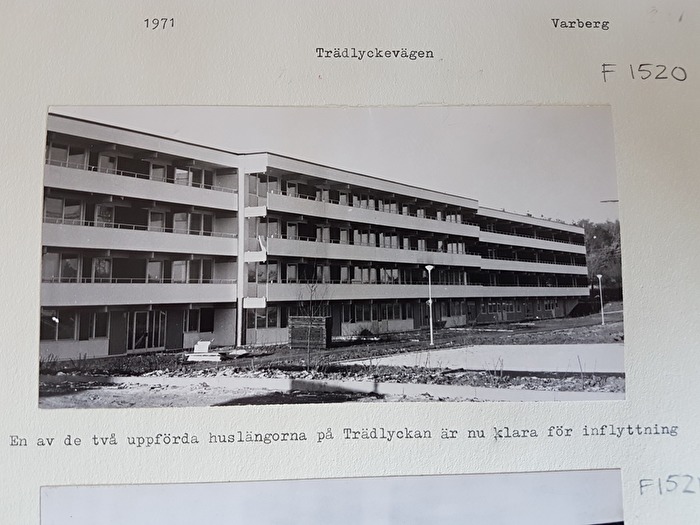 Bilden visar hus B Tr.v 62-74 år 1971. Fotot är hämtat från Hallands kulturhistoriska museum.