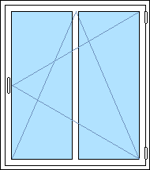 Sido/underhängt fönster med mittpost 1