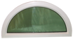 Fast halvmånefönster 1000x500mm (3-glas)