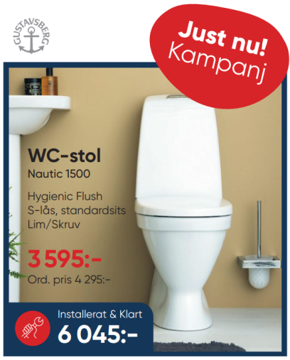 Kampanjpris på Gustavsberg Nautic 1500 WC-stol