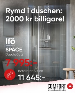 Comfort kampanjpris på duschväggar
