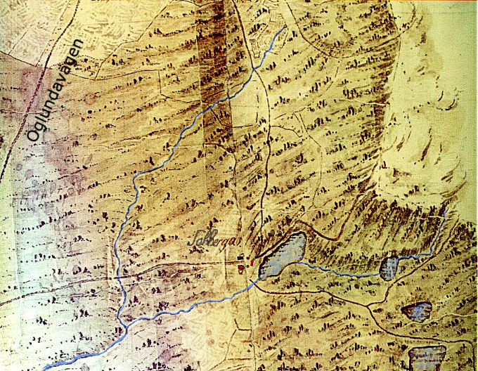 Militär karta 1801 från Backas gårdsarkiv, Carl Arvid Tell