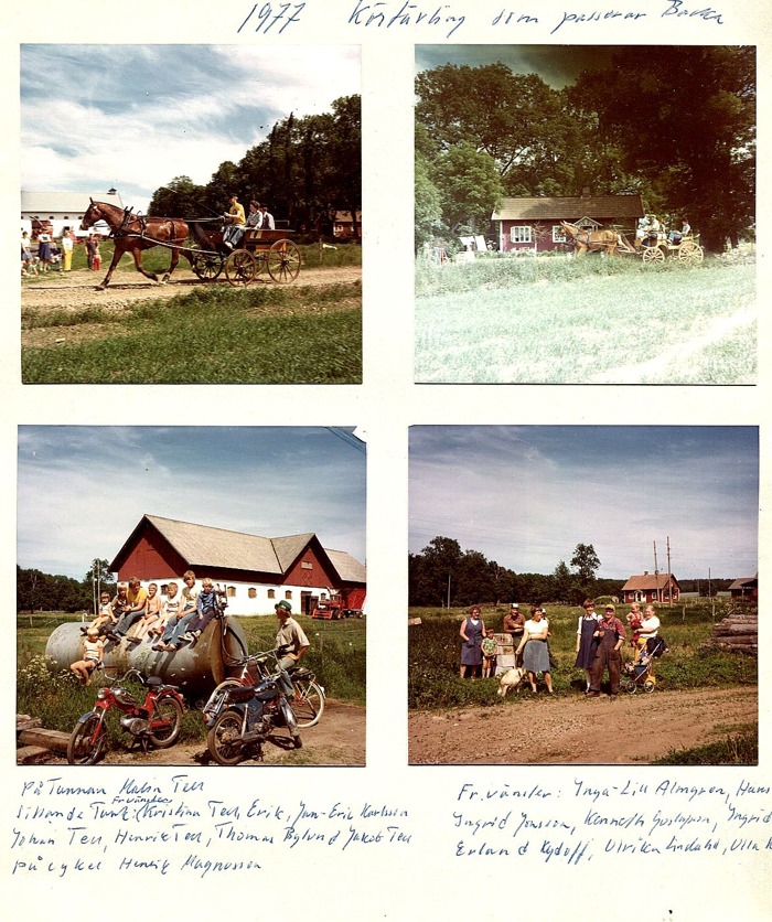Bild från Carl Arvid Tell, Backa gård. SM i Körtävling som passerar Backa gård 1977. Insatt av Kent Friman efter fotokväll 2015-09-17.