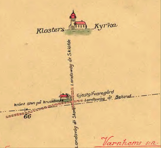 Lantmäterikarta med akvareller inför storskifte i Billingeliderna 1803 - användes som referenspunkter