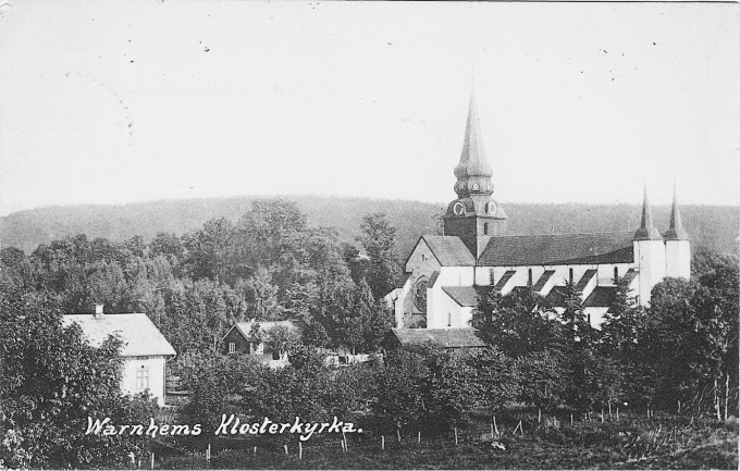 Före tillbyggnaden av Klosterdahl till folkskola 1917. Vykort från Margareta Dahlin
