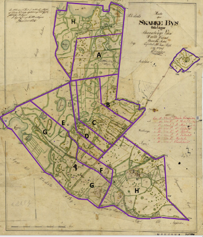 Karta från Historiska Kartor Lantmäteriet, bearbetad av Margareta Gustavsson Broberg