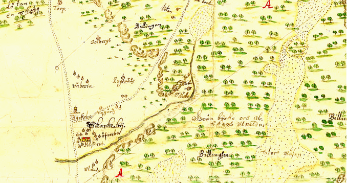 Karta från historiska kartor, Lantmäteriet, år 1659