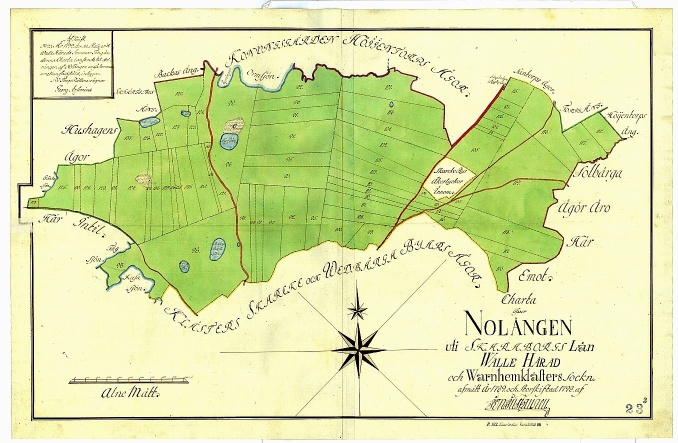 Karta Nolängen avmätt 1789 och Storskiftad 1798 - Historiska Kartor Lantmäteriet