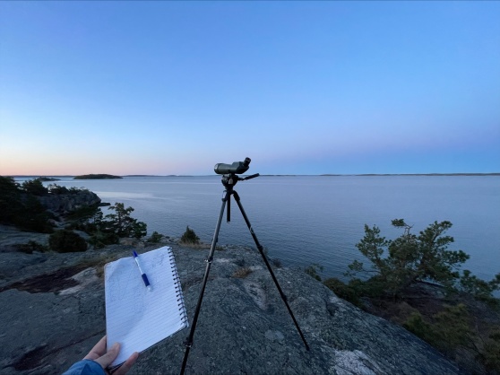 Sträckräkning innebär också att föra protokoll över vad som passerar.  Foto: Tomas Axén Haraldsson