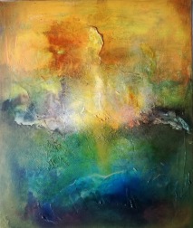 50x60 i alkryl och mixed media i form av strukturpasta, lavafärg, lite stänk av IPA (alkohol) och lite glossu medium i övre delen. 50x60 i alkryl och mixed media i form av strukturpasta, lavafärg, lite stänk av IPA (alkohol) och lite glossu medium i övre delen.