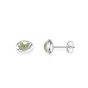 Love bead ear silver - green quartz