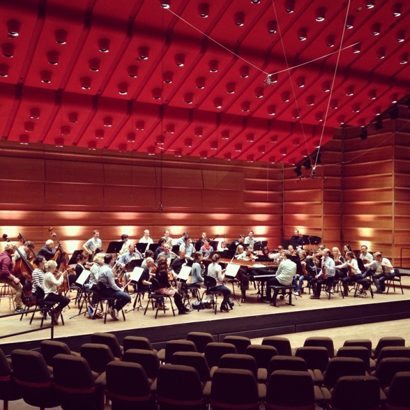 Mahler Chamber Orchestra during dress rehearsal in Grieghallen, Bergen. Mahler Chamber Orchestra during dress rehearsal in Grieghallen, Bergen.