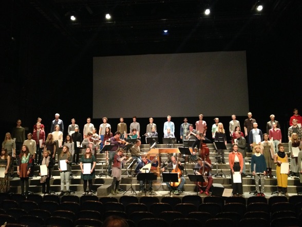 Full ensemble on stage during rehearsal! Full ensemble on stage during rehearsal!
