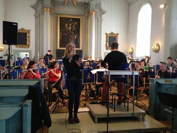 Hannah Holgersson and the Royal Swedish Navy Band during rehearsal in Amiralitetskyrkan! Hannah Holgersson and the Royal Swedish Navy Band during rehearsal in Amiralitetskyrkan!