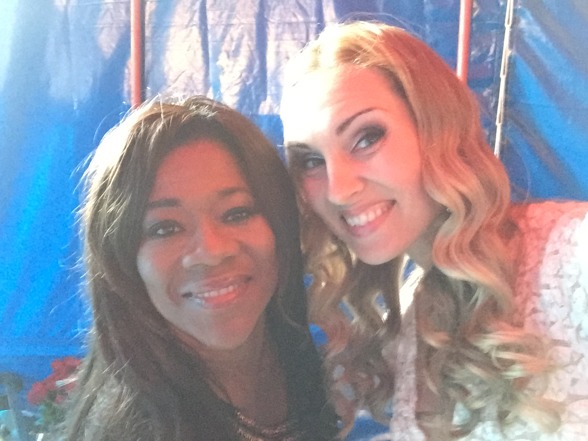 Gladys Del Pilar and Hannah Holgersson backstage. Gladys Del Pilar and Hannah Holgersson backstage.