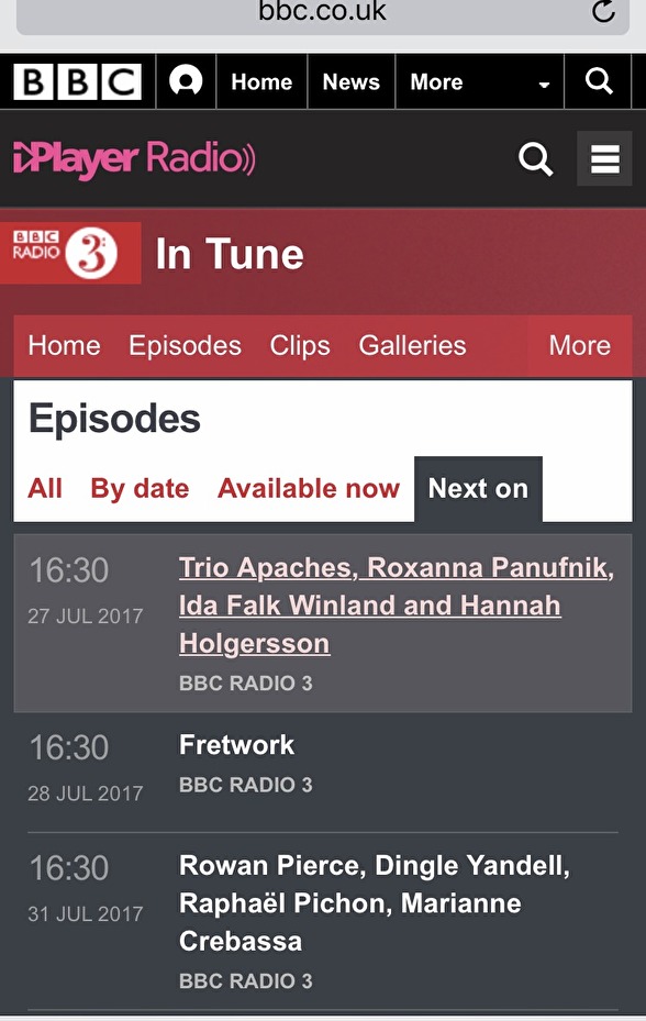 Hannah Holgersson and Ida Falk Winland at BBC In Tune Hannah Holgersson and Ida Falk Winland at BBC In Tune