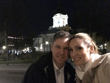 Christoffer Holgersson and Hannah Holgersson at Adolf Fredriks kyrka, Christmas Eve.