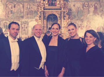 After Requiem by Mozart at Rimbo kyrka. From the left: Henrik Hugo, Mikael Stenbaek, Christina Östman, Hannah Holgersson and Helene Cocozza