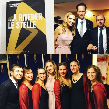 After performing with the Eric Ericson Chamber Choir and conductor Patrik Ringborg. Co-soloist was fantastic Andreas E Olsson. Some of the choir members from the left: Elias Aaron Johansson, Charlotta Hedberg, Eva Berglund, (Hannah Holgersson), Elin Skorup, Anna Graca, Boel Adler.