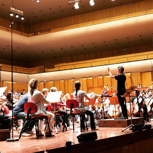Maestro Esa-Pekka Salonen, the Swedish Radio Symphony Orchestra and the Swedish Radio Choir during runthrough of Aeterna