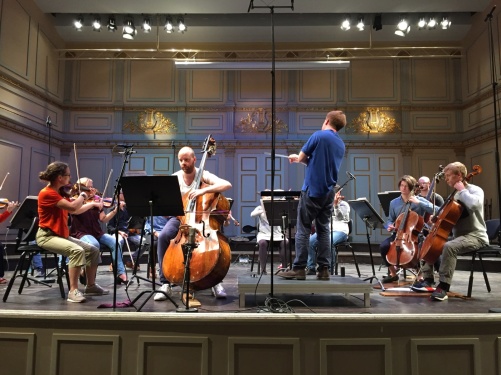 Rehearsal at Musikaliska; Musica Vitae, Malin Broman, Simon Crawford Phillips and soloist Rick Stotijn