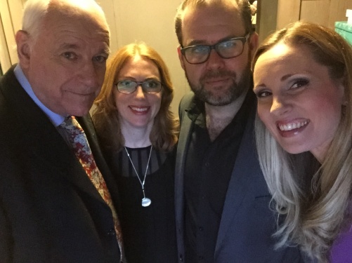 Tomas Bolme, Jenny Tjärnström, Andreas E Olsson and Hannah Holgersson during intermission at Alla Helgona kyrka, Nyköping